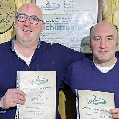 Oberst und Major der Gro&szlig; Rekener Sch&uuml;tzen