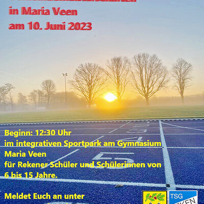 Plakat TSG Leichtathletik-Gemeindemeisterschaft Schüler 10.6. ab 12.30 Uhr