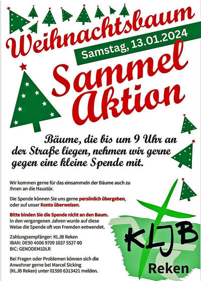Bild vergr&ouml;&szlig;ern: KLJB Weihnachtsbaumabholung Plakat