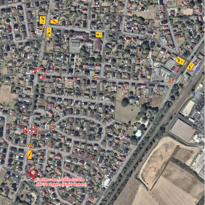 Sperrung Freiherr-vom-Stein-Stra&szlig;e.